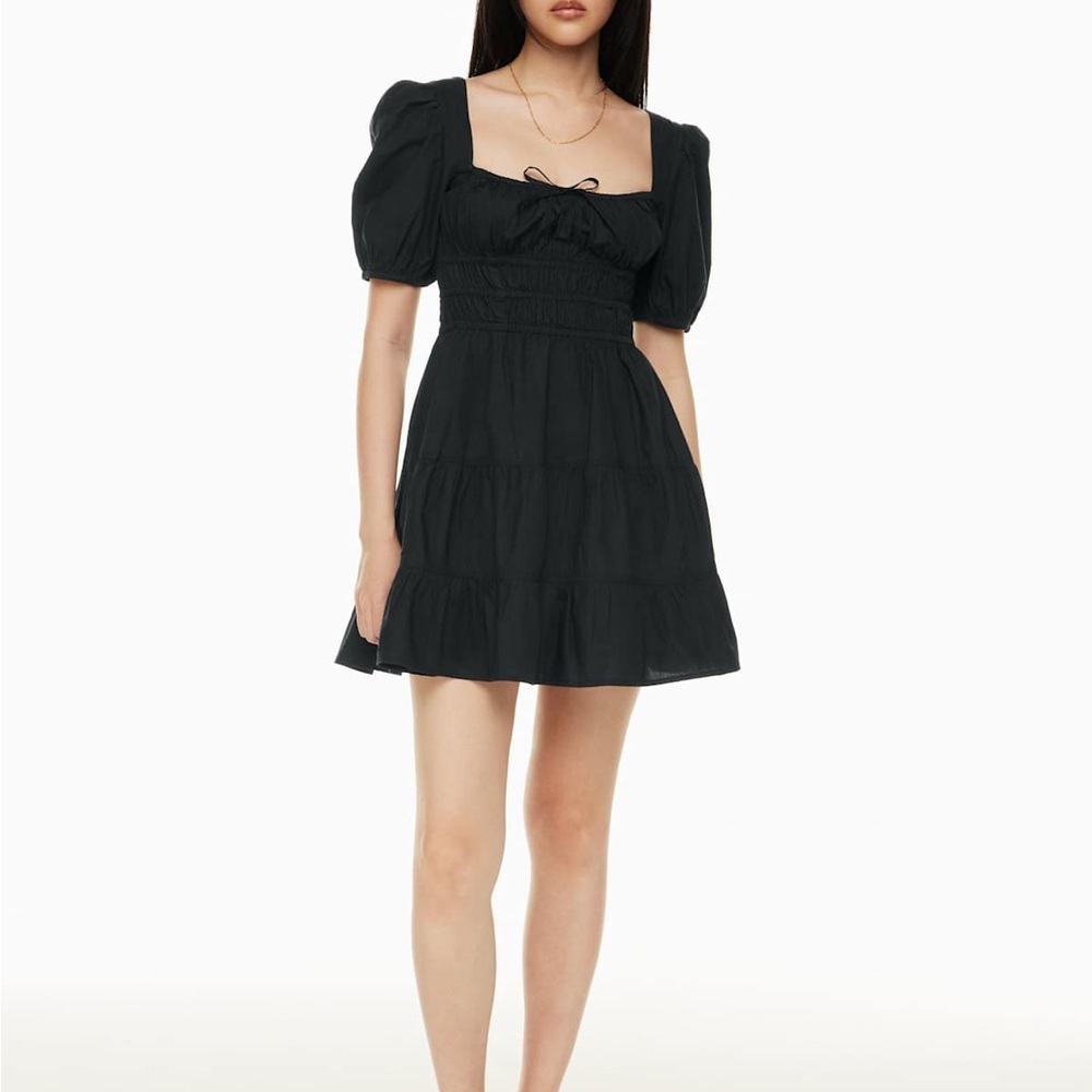 Aritzia Sunday Best Black Puff Sleeve dress
